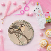 Japanse Aziatische Koson Bird Chickadee Songbird Papieren Bordje (Feest)