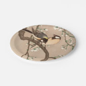 Japanse Aziatische Koson Bird Chickadee Songbird Papieren Bordje (Gekanteld)