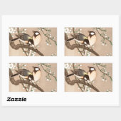 Japanse Aziatische Koson Bird Chickadee Songbird Rechthoekige Sticker (Vel)