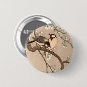 Japanse Aziatische Koson Bird Chickadee Songbird Ronde Button 5,7 Cm (Voorkant /achterkant)