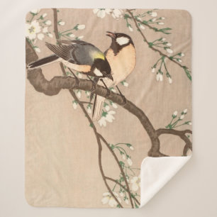 Japanse Aziatische Koson Bird Chickadee Songbird Sherpa Deken