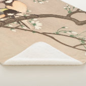 Japanse Aziatische Koson Bird Chickadee Songbird Sherpa Deken (3/4)