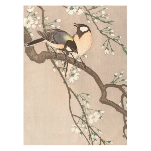 Japanse Aziatische Koson Bird Chickadee Songbird Tafelkleed (Voorkant)
