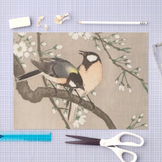 Japanse Aziatische Koson Bird Chickadee Songbird Tissuepapier (Craft)