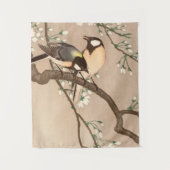 Japanse Aziatische Koson Bird Chickadee Songbird Wandkleed (Voorkant)