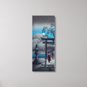 Japanse Aziatische Kunst Hakone Lake in Moonlight Canvas Afdruk