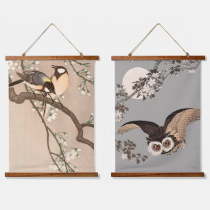 Japanse Aziatische Ohara Koson Vogel Mees Zangvoge Hangend Wandkleed
