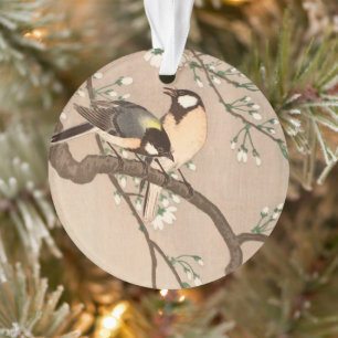 Japanse Aziatische Ohara Koson Vogel Mees Zangvoge Ornament