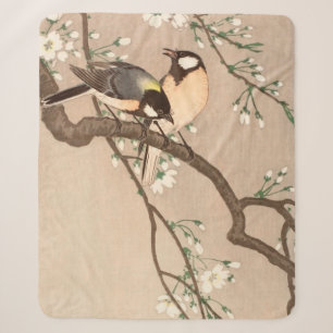 Japanse Aziatische Ohara Koson Vogel Mees Zangvoge Sherpa Deken