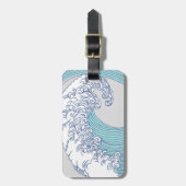 Japanse Aziatische Surf Golve Art Ocean Art Bagagelabel (Voorkant verticaal)