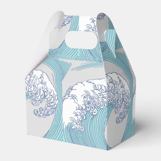 Japanse Aziatische Surf Golve Art Ocean Art Bedankdoosjes (Achterkant)