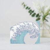 Japanse Aziatische Surf Golve Art Ocean Art Briefkaart (Staand voorkant)