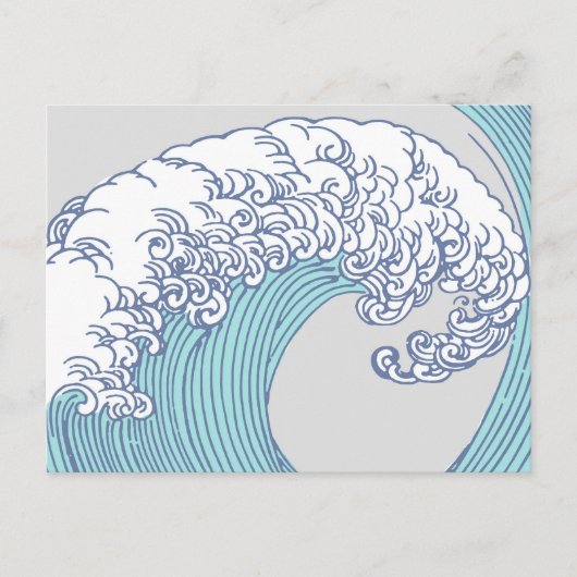 Japanse Aziatische Surf Golve Art Ocean Art Briefkaart (Voorkant)