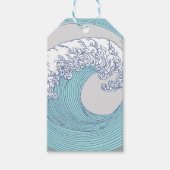 Japanse Aziatische Surf Golve Art Ocean Art Cadeaulabel (Voorkant)