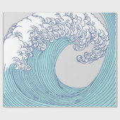 Japanse Aziatische Surf Golve Art Ocean Art Cadeaupapier (Vlak)