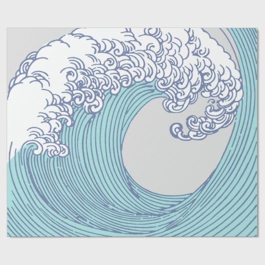 Japanse Aziatische Surf Golve Art Ocean Art Cadeaupapier (Vlak)