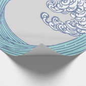 Japanse Aziatische Surf Golve Art Ocean Art Cadeaupapier (Hoek)