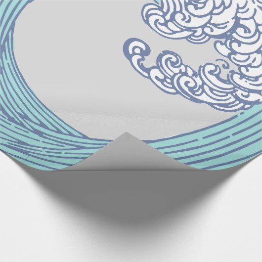 Japanse Aziatische Surf Golve Art Ocean Art Cadeaupapier (Hoek)