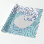 Japanse Aziatische Surf Golve Art Ocean Art Cadeaupapier (Uitgerold)