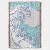 Japanse Aziatische Surf Golve Art Ocean Art Deken (Voorkant Verticaal)