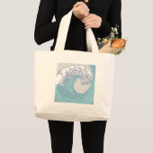 Japanse Aziatische Surf Golve Art Ocean Art Grote Tote Bag (Voorkant (product))