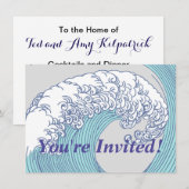 Japanse Aziatische Surf Golve Art Ocean Art Kaart (Voorkant / Achterkant)