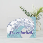 Japanse Aziatische Surf Golve Art Ocean Art Kaart (Staand voorkant)