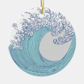 Japanse Aziatische Surf Golve Art Ocean Art Keramisch Ornament (Voorkant)
