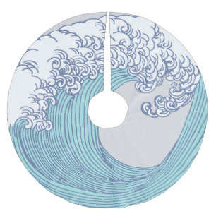 Japanse Aziatische Surf Golve Art Ocean Art Kerstboom Rok
