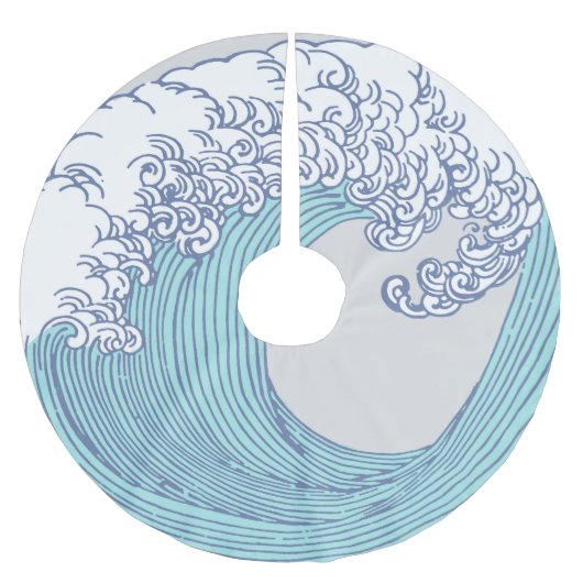 Japanse Aziatische Surf Golve Art Ocean Art Kerstboom Rok (Voorkant)