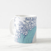 Japanse Aziatische Surf Golve Art Ocean Art Koffiemok (Voorkant links)