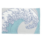 Japanse Aziatische Surf Golve Art Ocean Art Kussensloop (Achterkant)