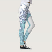 Japanse Aziatische Surf Golve Art Ocean Art Leggings (Rechts)