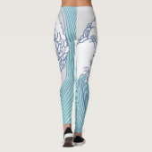 Japanse Aziatische Surf Golve Art Ocean Art Leggings (Achterkant)