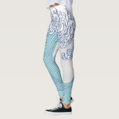 Japanse Aziatische Surf Golve Art Ocean Art Leggings (Links)