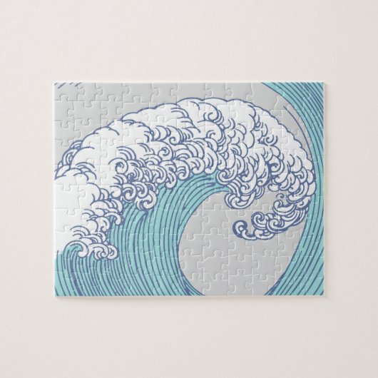 Japanse Aziatische Surf Golve Art Ocean Art Legpuzzel (Horizontaal)