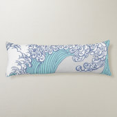 Japanse Aziatische Surf Golve Art Ocean Art Lichaamskussen (Achterkant)