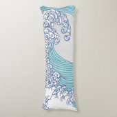 Japanse Aziatische Surf Golve Art Ocean Art Lichaamskussen (Voorkant Verticaal)