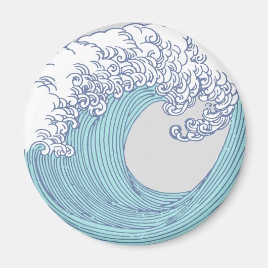 Japanse Aziatische Surf Golve Art Ocean Art Magneet (Voorkant)