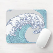 Japanse Aziatische Surf Golve Art Ocean Art Muismat (Met muis)