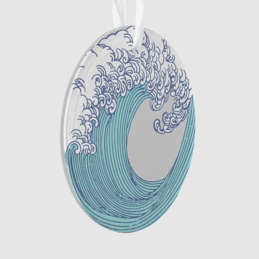 Japanse Aziatische Surf Golve Art Ocean Art Ornament (voorkant)