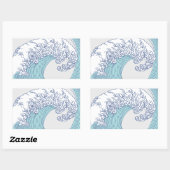 Japanse Aziatische Surf Golve Art Ocean Art Rechthoekige Sticker (Vel)