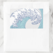 Japanse Aziatische Surf Golve Art Ocean Art Rechthoekige Sticker (Tas)