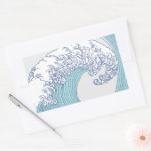 Japanse Aziatische Surf Golve Art Ocean Art Rechthoekige Sticker (Envelop)