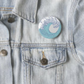 Japanse Aziatische Surf Golve Art Ocean Art Ronde Button 5,7 Cm (In situ)
