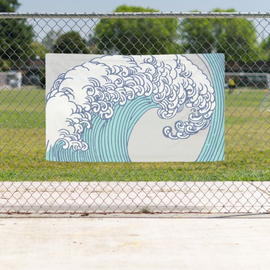 Japanse Aziatische Surf Golve Art Ocean Art Spandoek (Insitu)