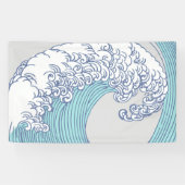 Japanse Aziatische Surf Golve Art Ocean Art Spandoek (Horizontaal)
