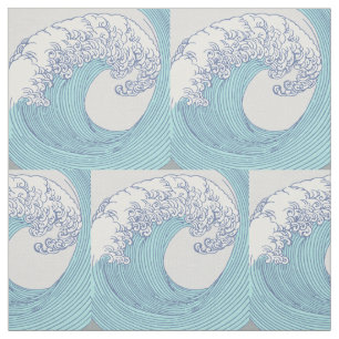 Japanse Aziatische Surf Golve Art Ocean Art Stof