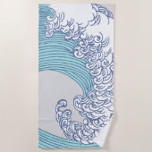 Japanse Aziatische Surf Golve Art Ocean Art Strandlaken (Voorkant)