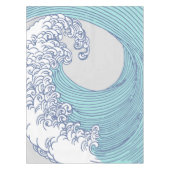 Japanse Aziatische Surf Golve Art Ocean Art Tafelkleed (Voorkant)